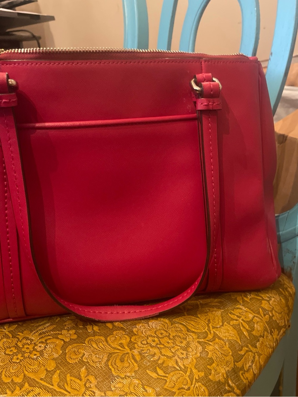 Coach Hot Pink Leather Tote with Signature Tag - Picture 2 of 7